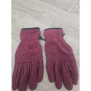 The North Face Women Fleece‎ Knit Gloves Burgundy Medium Touchscreen Compatible
